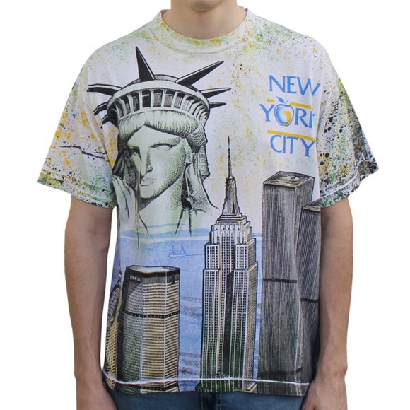 Vintage Tops - Vintage New York City All Over Print T shirt